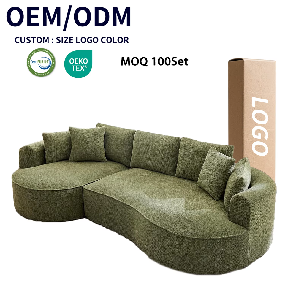 MOQ100 Factory Custom Fashion Home Style Modular Sectional Foam Sofa Bed Vacuum Package Compressed Sponge Sectional Sofa