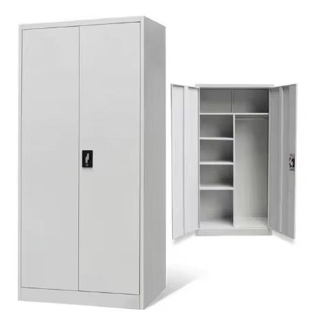 2 Door Key Lock Storage Furniture Modern Cupboard Design Closet Almirah Office File Clothes Locker Metal Steel Wardrobe Cabinet