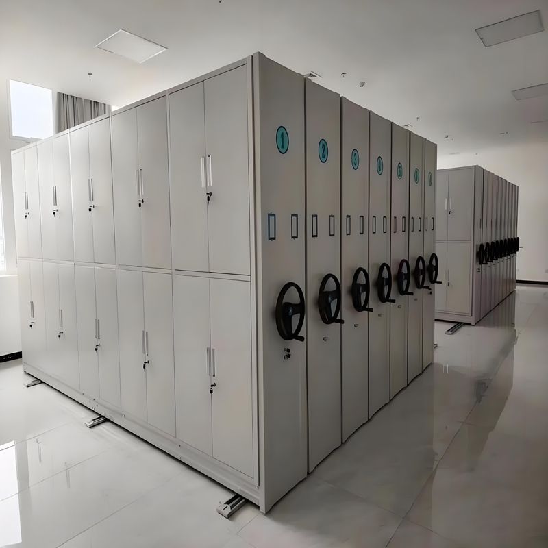 Modern Metal Mobile Movable Mass Dense Compact 6-Layer Durable Eco-Friendly Combination Lock File Shelving Library Furniture for
