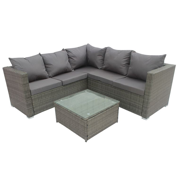 All Weather Garden Rattan Furniture Set Wicker Sofa High Quality PE Rattan L Shape